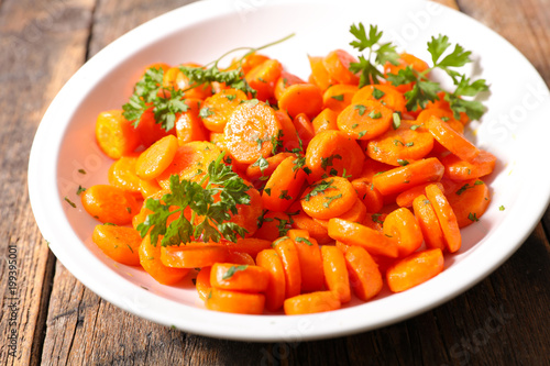fried carrot and herbs