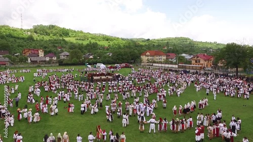 Aerial view of people dancing at Maial photo