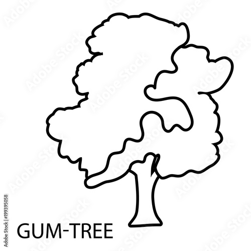 Gum tree icon, outline style