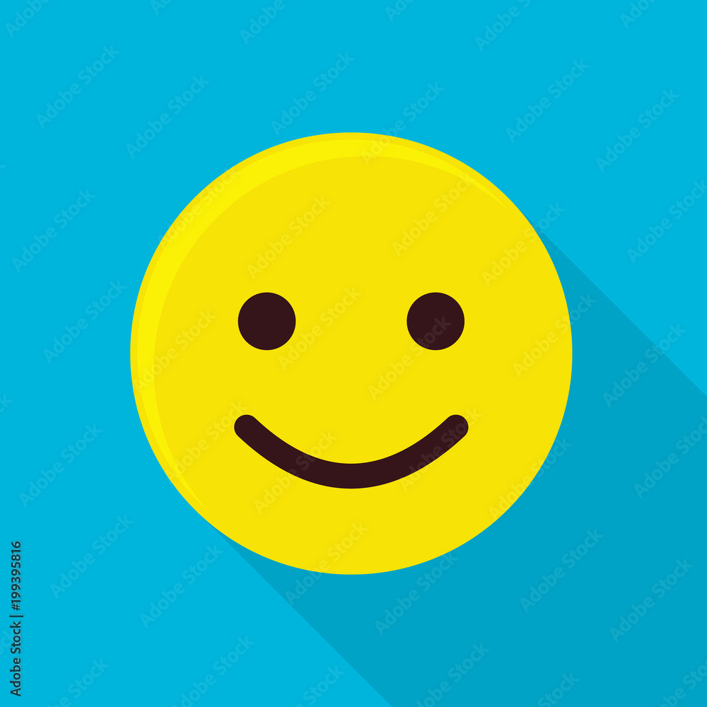 Funny emoticon icon, flat style Funny emoticon icon, flat style
