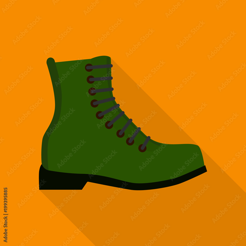 Comfortable boot icon, flat style Comfortable boot icon, flat style