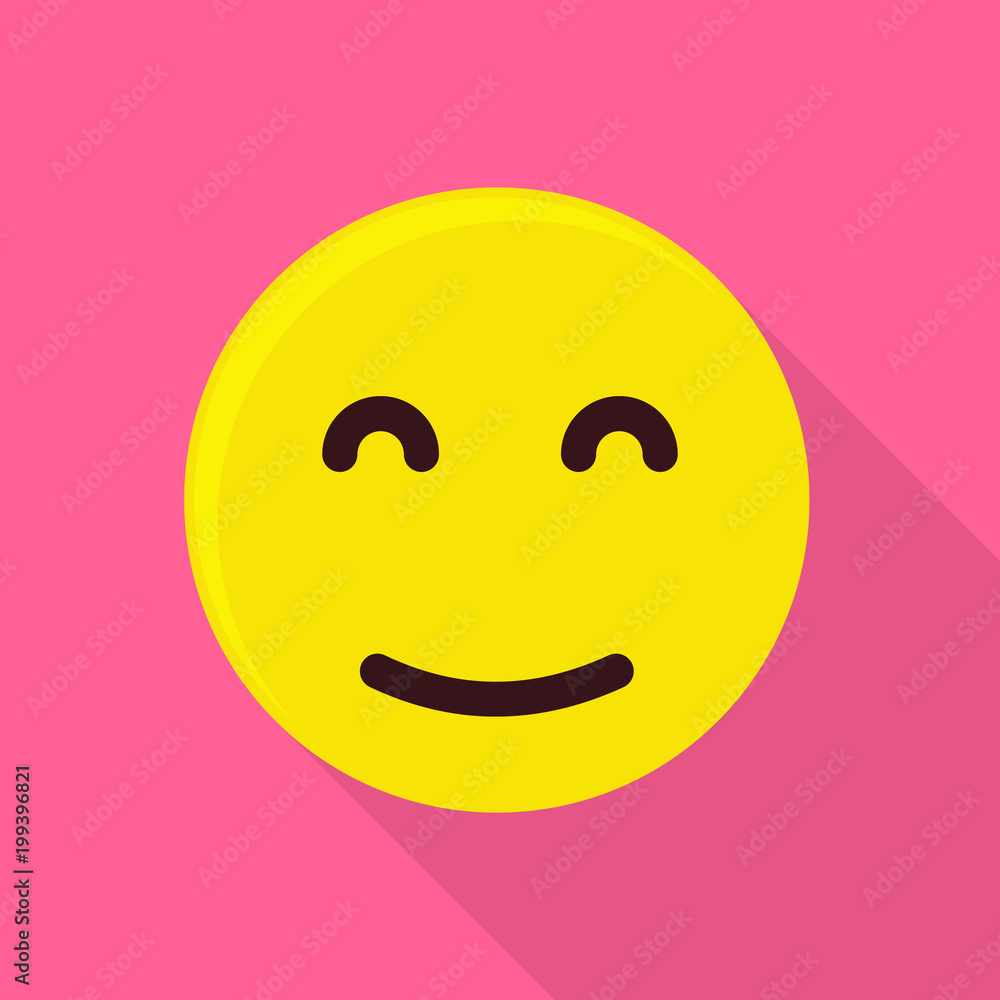 Fototapeta premium Sleeping emoticon icon, flat style