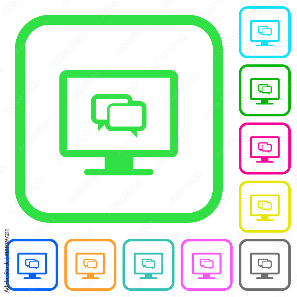 Chat application vivid colored flat icons Chat application vivid colored flat icons