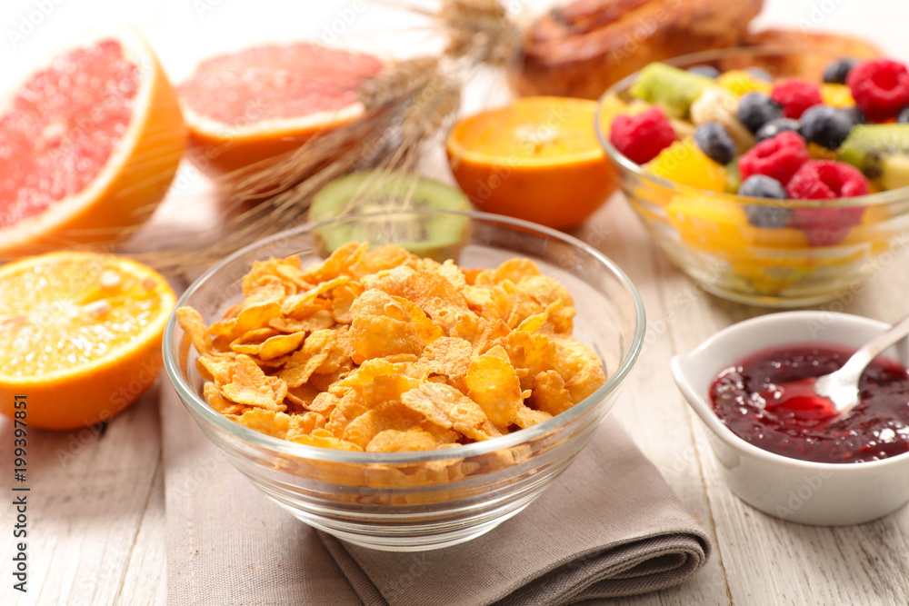 cornflakes and fruits cornflakes and fruits