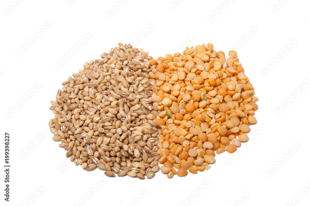 Natural wheat grain on the white Natural wheat grain on the white