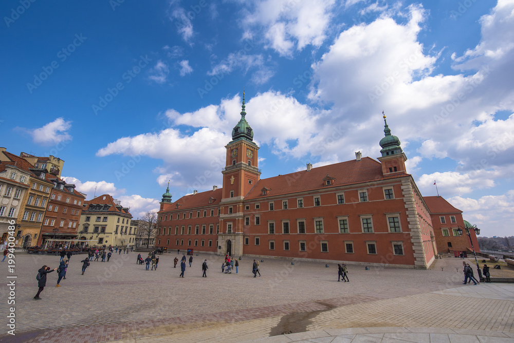 Fototapeta premium main square in Warsaw, Poland in Old Town front of the Royal castle