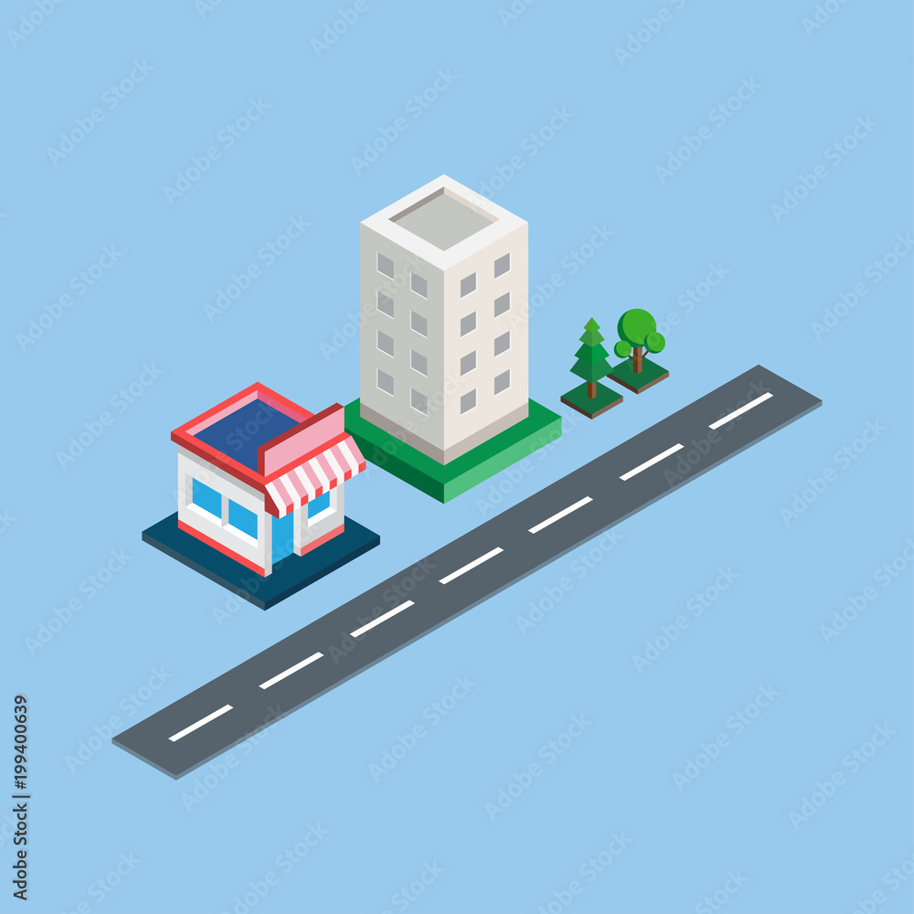 isometric building isometric building