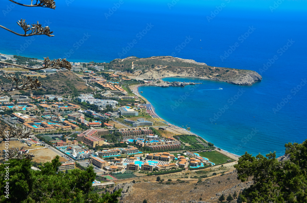 Rhodes island , Afantou and Faliraki beach Greece