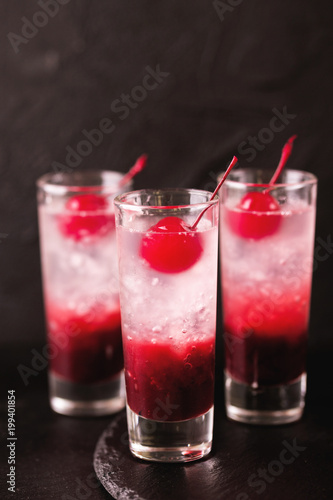 Alcoholic cocktail sour cherry gin or porch crawler