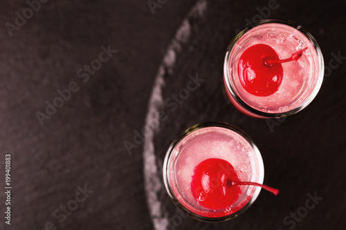 Alcoholic cocktail sour cherry gin or porch crawler