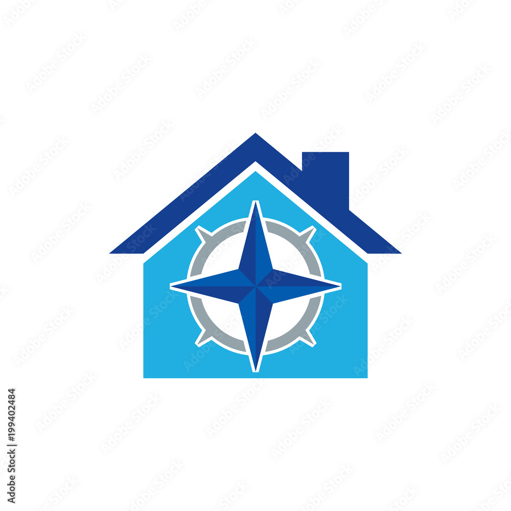 Compass House Logo Icon Design Compass House Logo Icon Design