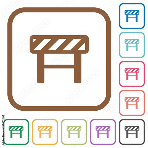 Construction barrier simple icons