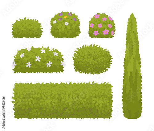 Green bushes set