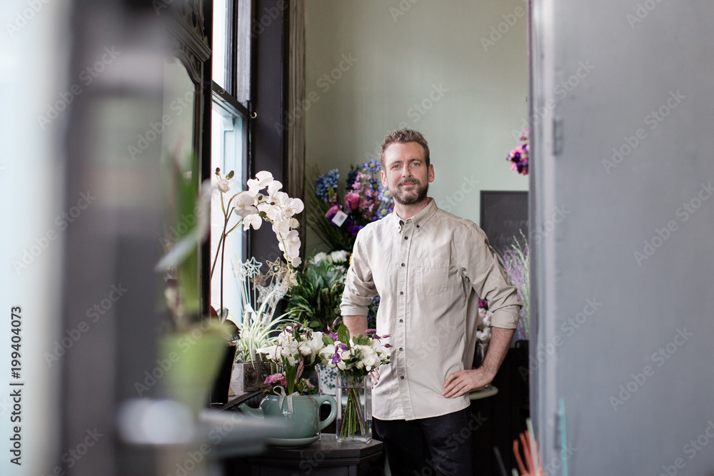 Portrait of a male florist in his store Portrait of a male florist in his store