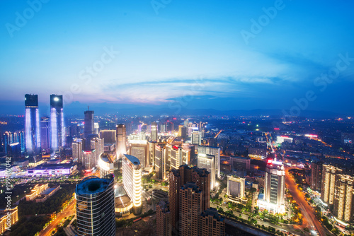Sky night view of the city night  China Nanchang
