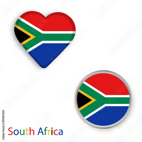 Heart and circle symbols with flag of Republic of South Africa. Free Download Heart and circle symbols with flag of Republic of South Africa. - GFXLoad
