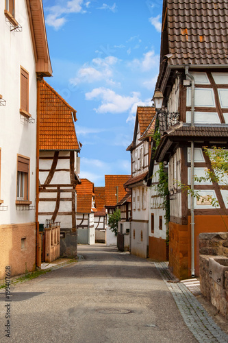 Cleebourg. Rue principale du village. Bas Rhin. Alsace. Grand Est