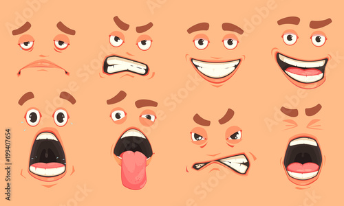 Cartoon Men Mouth Set 