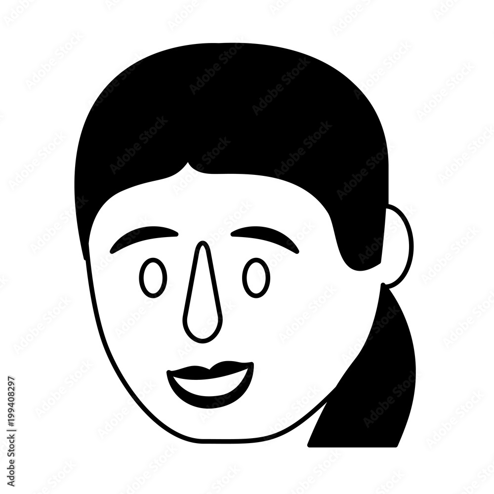 woman face happy character cartoon vector illustration woman face happy character cartoon vector illustration