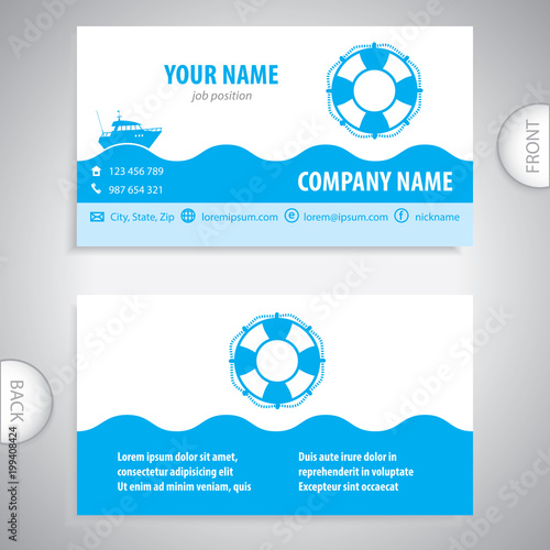 business card - Lifebuoy symbol - marine Equipment - company presentations