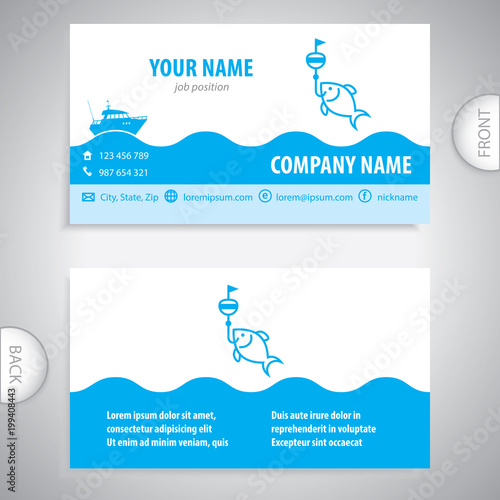 business card - fishing lures - nautical symbol - company presentations
