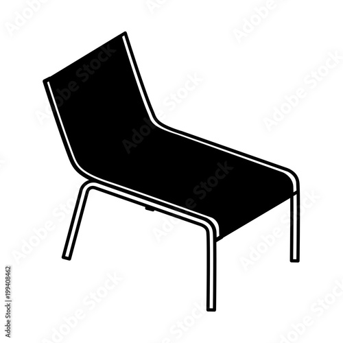 wooden beach chair relaxing comfort vector illustration