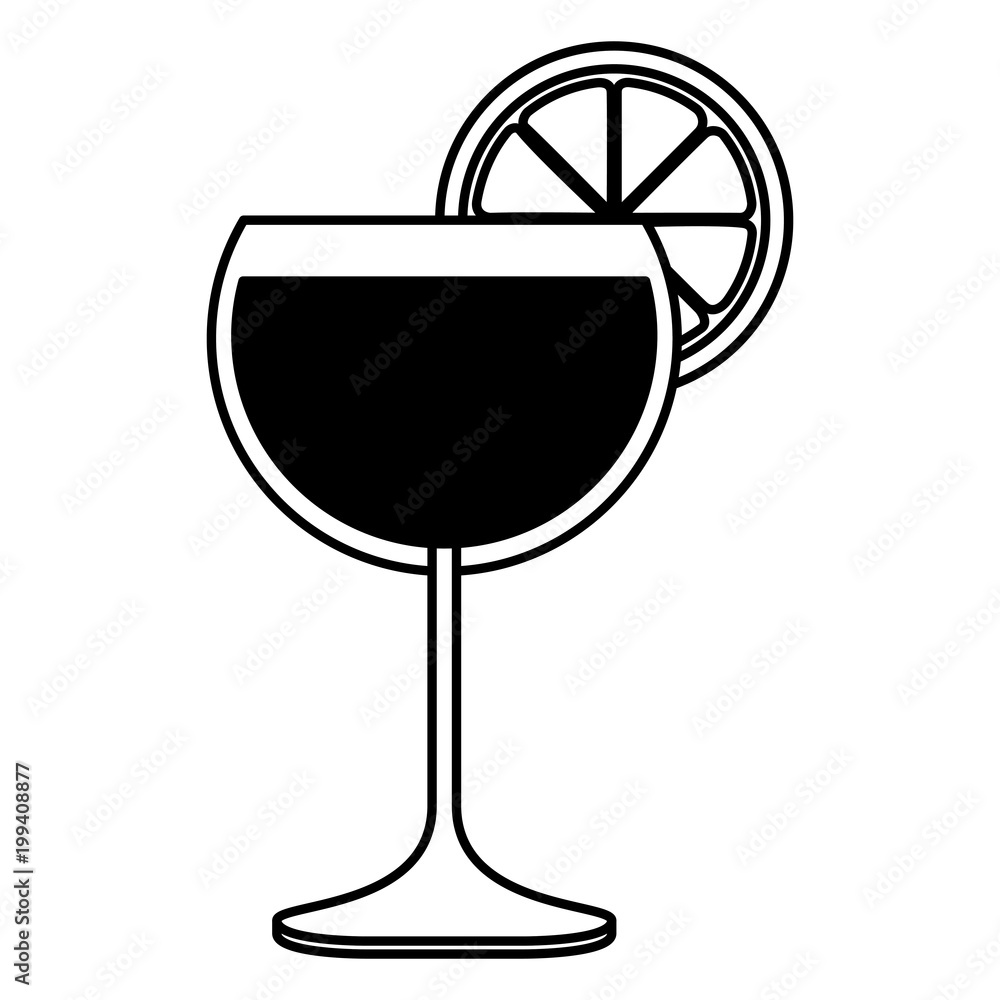 glass cup cocktail slice orange fruit vector illustration glass cup cocktail slice orange fruit vector illustration