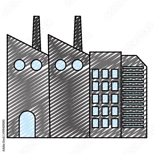 doodle industrial factory environment air contamination
