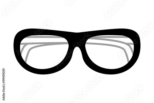 outlined glasses optic accessory object icon vector illustration