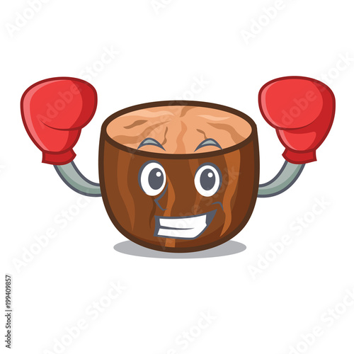 Boxing nutmeg character cartoon style