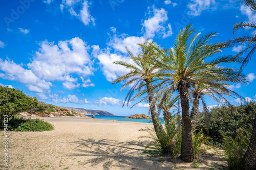 The palm forest of Vai is one of the most popular sights in Crete.It attracts thousands of visitors every year.They come not only for its wonderful palm forest,but also for the amazing tropical beach © GIORGOS