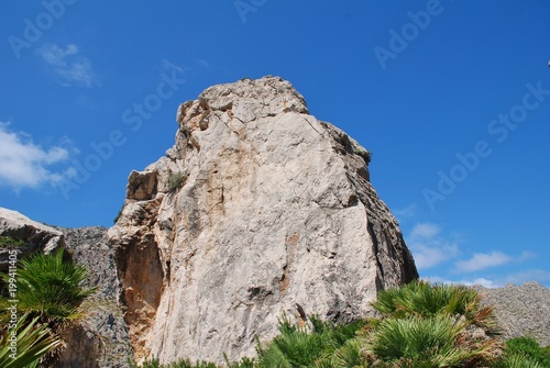 Rocks line the trail through the Boquer valley in the Serra de Tramuntana mountains on the Spanish island of Majorca. Starting at Puerto Pollensa, the 3.5km trail ends at the beach of Cala Boquer. © newsfocus1