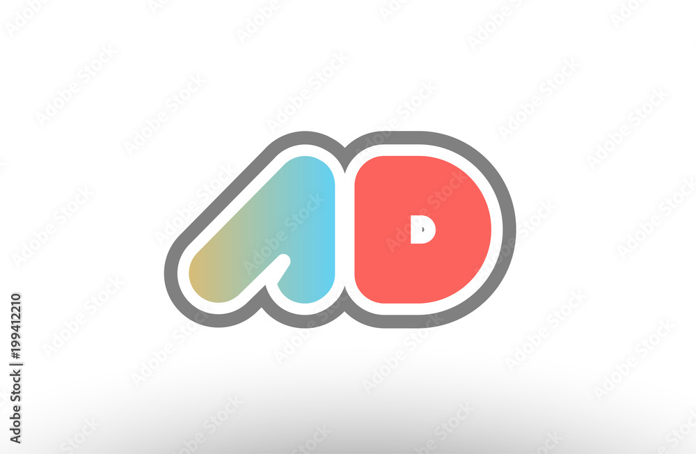 orange pastel blue alphabet letter ad a d logo combination icon design orange pastel blue alphabet letter ad a d logo combination icon design