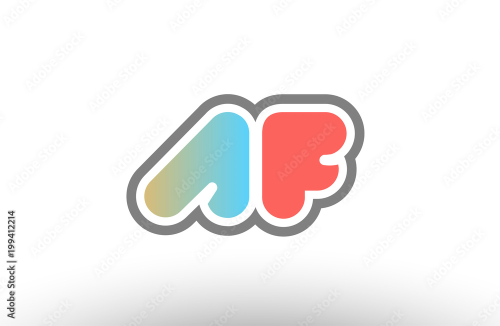 orange pastel blue alphabet letter af a f logo combination icon design orange pastel blue alphabet letter af a f logo combination icon design