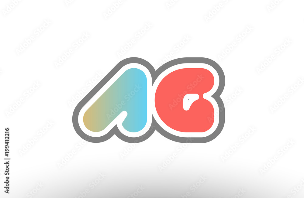 orange pastel blue alphabet letter ag a g logo combination icon design orange pastel blue alphabet letter ag a g logo combination icon design