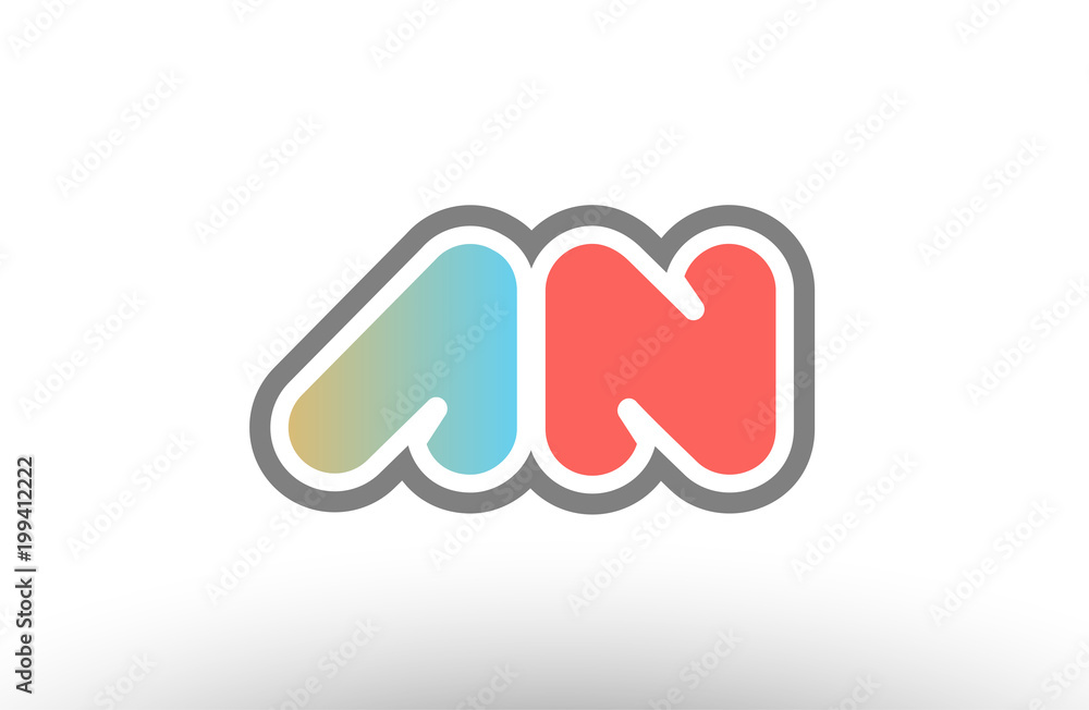 orange pastel blue alphabet letter an a n logo combination icon design orange pastel blue alphabet letter an a n logo combination icon design