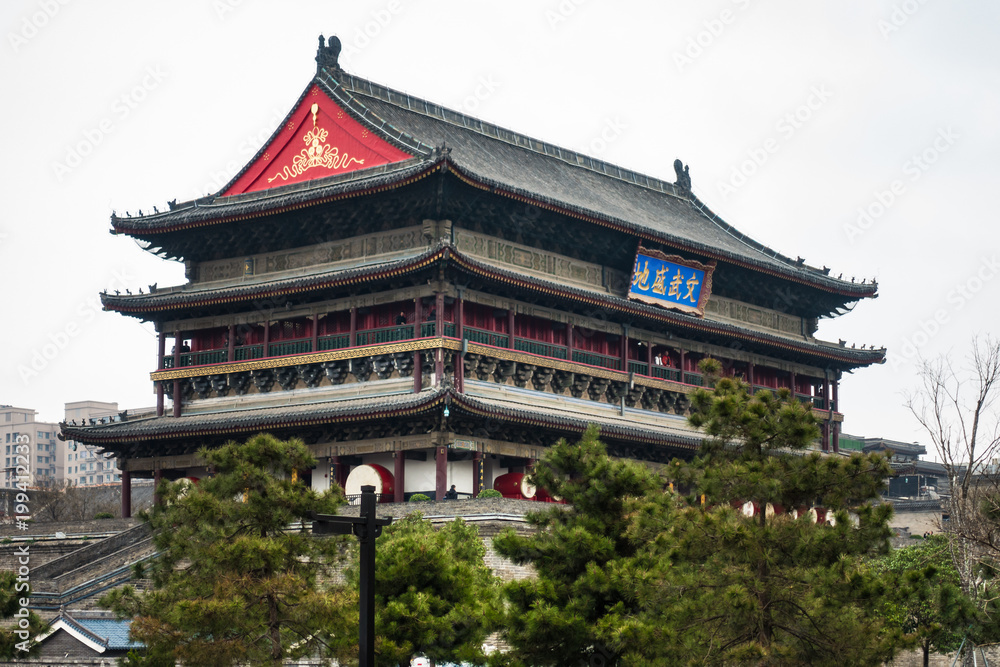 Xi'an China Zhong Lou Central Belltower Cold Winter Day March 2018 Xi'an China Zhong Lou Central Belltower Cold Winter Day March 2018