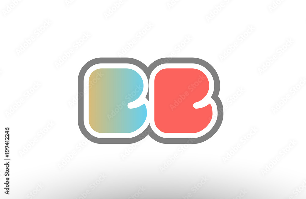 orange pastel blue alphabet letter bb b b logo combination icon design orange pastel blue alphabet letter bb b b logo combination icon design