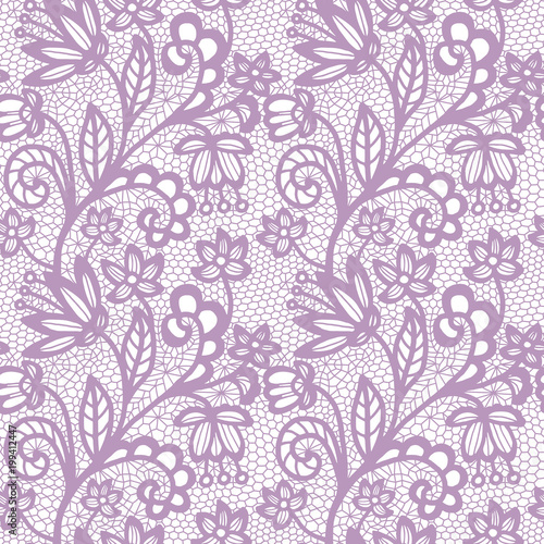 Lace seamless pattern with flowers