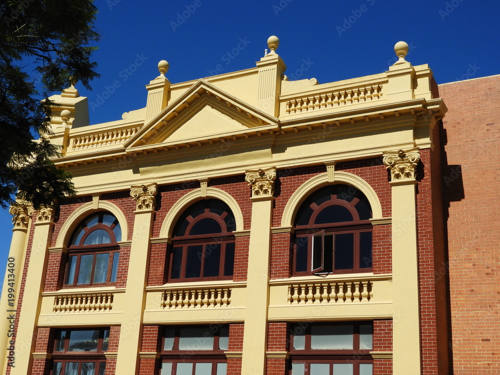 Old heritage buildings in main street of the country town of York Western Australia