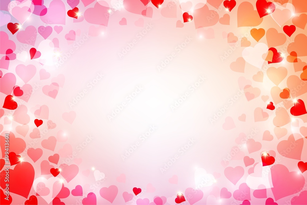 Valentine's day background with hearts. Vector illustration.