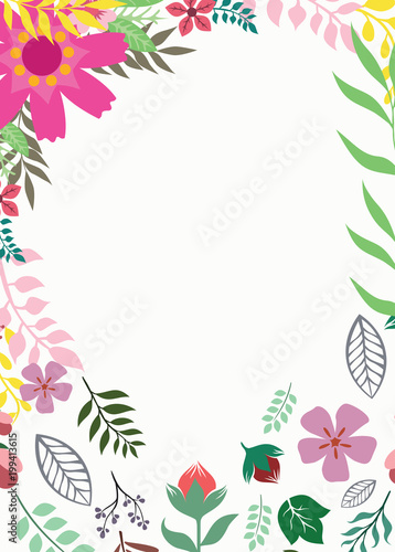 Invitation card with a floral design