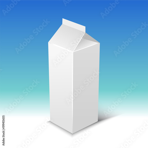 Milk or juice pack realistic vector illustration.