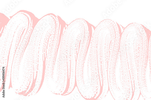 Natural soap texture. Appealing millenial pink foam trace background. Artistic alive soap suds. Cleanliness, cleanness, purity concept. Vector illustration.