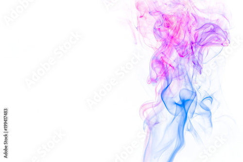 Colored smoke on white background