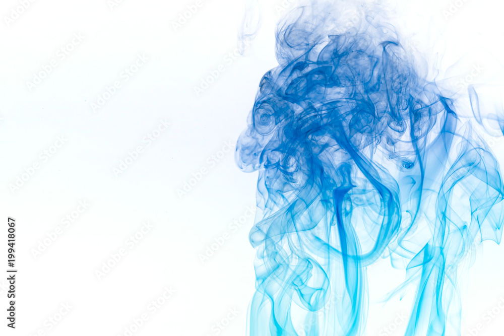 Blue smoke on white background Blue smoke on white background