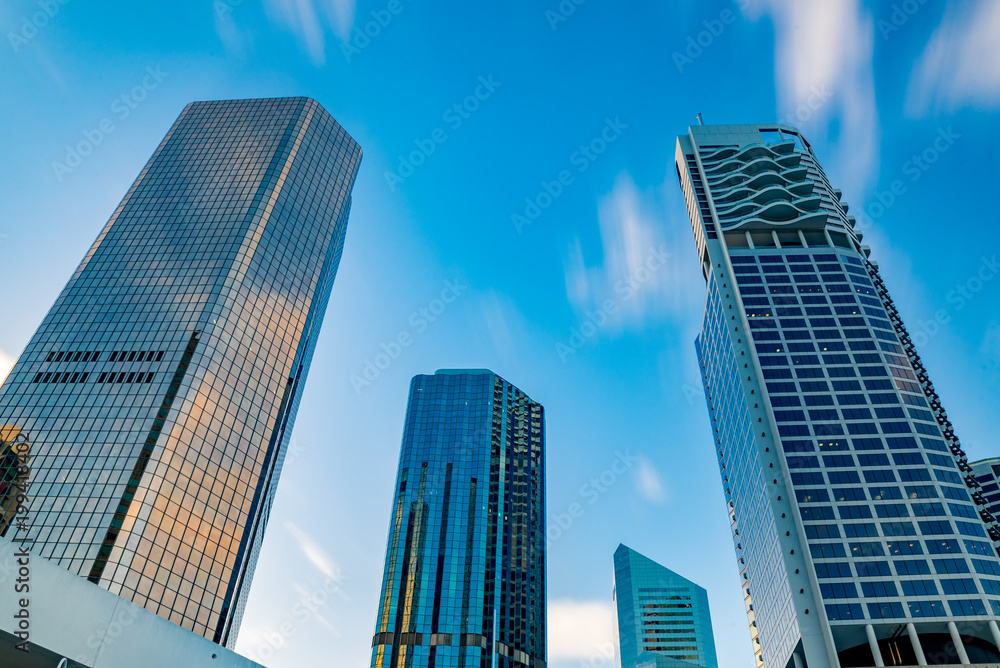 Brisbane City with artistic clouds