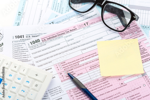Tax forms  close up