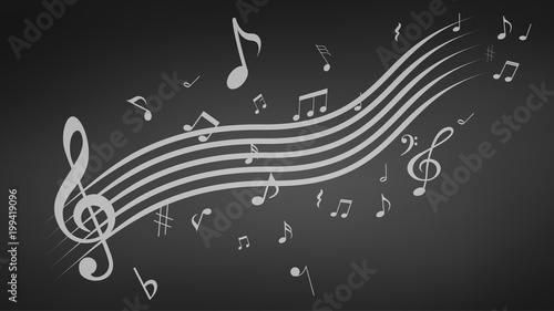 Black Abstract music backgr...