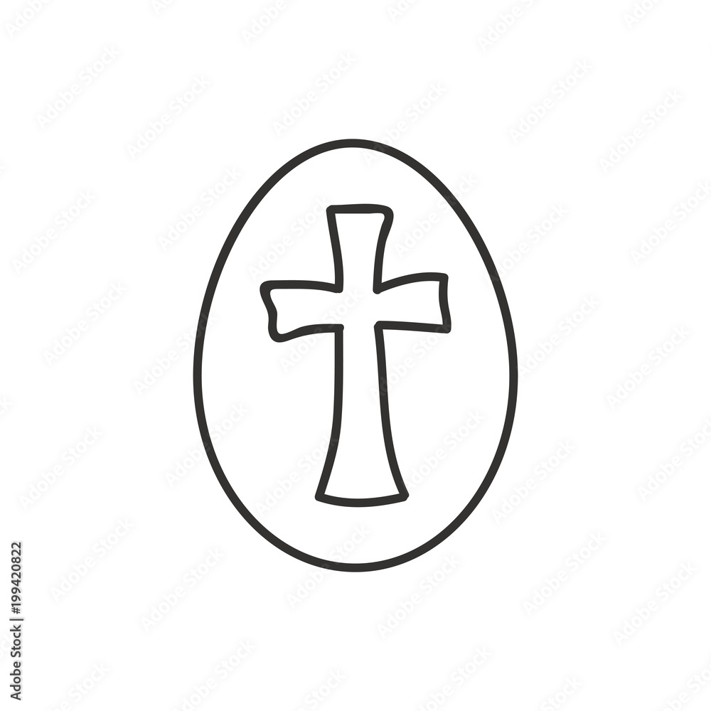 Obraz premium Eastern egg icon in outline style.